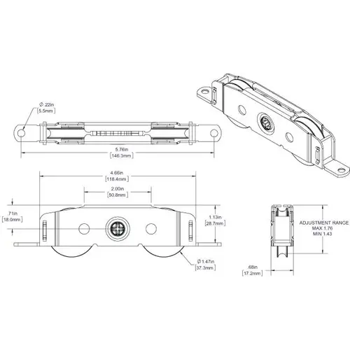 Truth SS Tandem Rollers 1 1/2i Max 500Lbs Standard Tabs