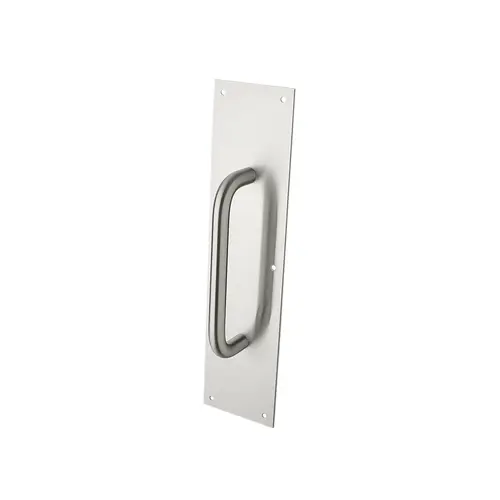 MacPRO MPDP8XMPPP50-4X16.32D 4" x 16" .050" Thick Stainless Steel Push Plate, 3/4" Diameter 8" CTC Pull 32D