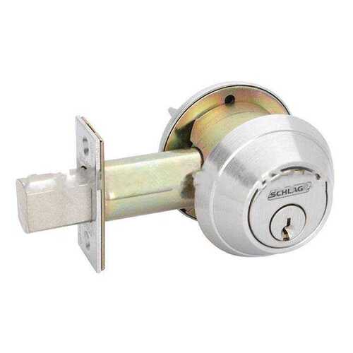 Single Cylinder Deadbolt, Grade 1, 2-3/4" Backset, C145 Keyway, Satin Chrome