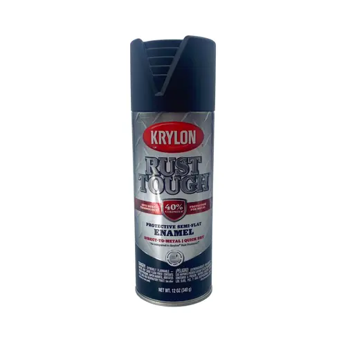 KRYLON RTA9203 Rust-Preventative Enamel Paint, Semi-Flat, Black, 12 oz, Can