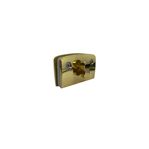 CRL 703CBR Polished Brass Sliding Glass Door Lock with Indicator for 5/16" to 1/2" Glass