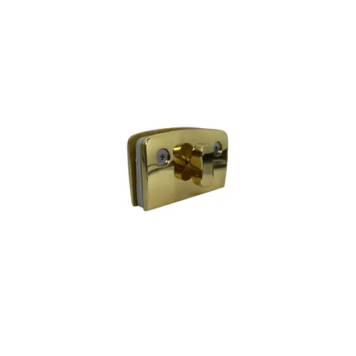 CRL 703CBR Polished Brass Sliding Glass Door Lock with Indicator for 5/16" to 1/2" Glass