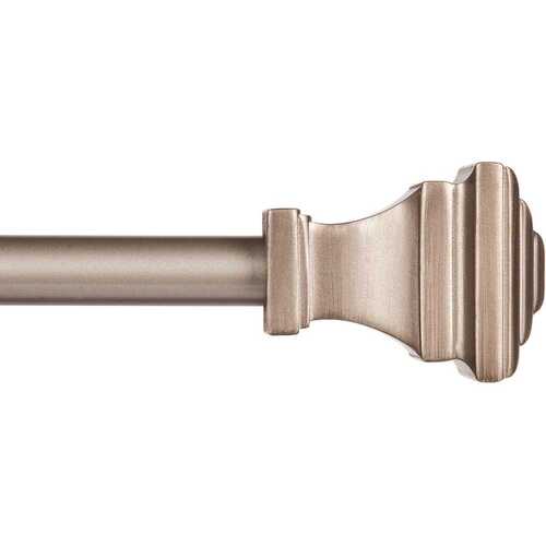 Kenney KN75244ABS Fast Fit Milton 36 in. - 66 in. Adjustable 5/8 in. Single Decorative Window Curtain Rod in Pewter