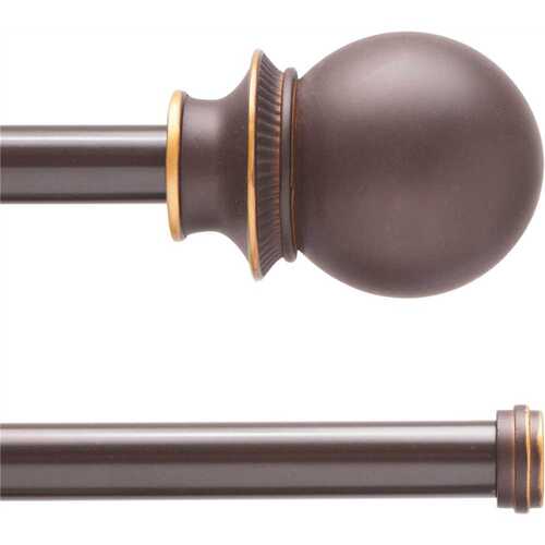 Kenney KN75216ABS Fast Fit Birkin 36 in. - 66 in. Adjustabe 5/8 in. Decorative Window Double Curtain Rod in Oil Rubbed Bronze