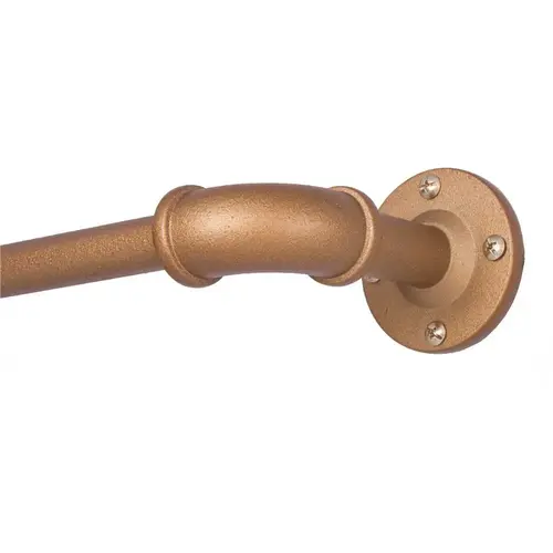 Sun Zero SN47075E Room Darkening Bronn 36 in. - 66 in. Adjustable 3/4 in. Industrial Curtain Rod in Aged Brass