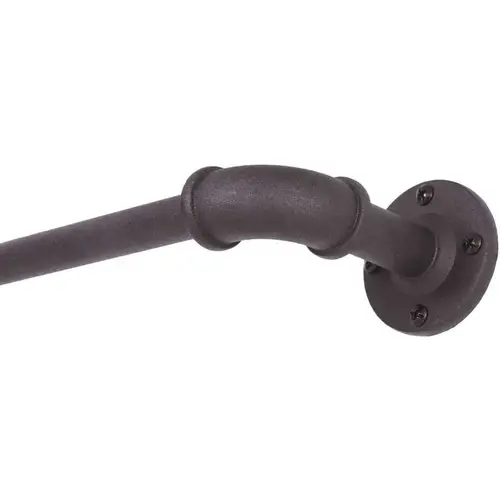 Room Darkening Bronn 36 in. - 66 in. Adjustable 3/4 in. Industrial Curtain Rod in Matte Black