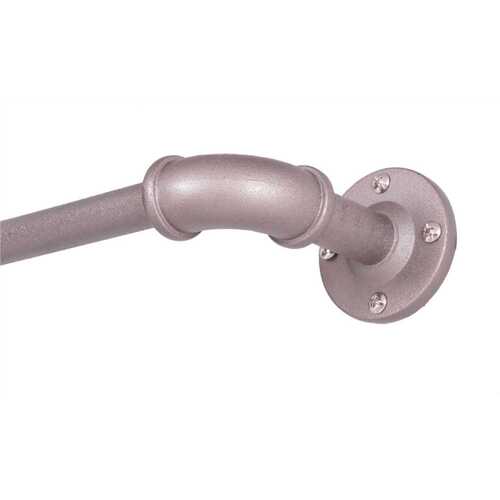 Bronn 66 in. - 120 in. Single Curtain Rod in Polished Pewter with Finial