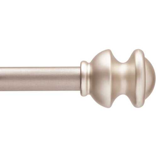 Kendall 28 in. - 48 in. Adjustable 5/8 Single Standard Decorative Window Curtain Rod in Brushed Nickel