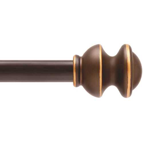 Kendall 28 in. - 48 in. Adjustable 5/8 Single Standard Decorative Window Curtain Rod in Oil Rubbed Bronze