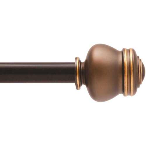 Glendale 48 in. - 86 in. Adjustable 5/8 in. Single Standard Decorative Window Curtain Rod in Oil Rubbed Bronze