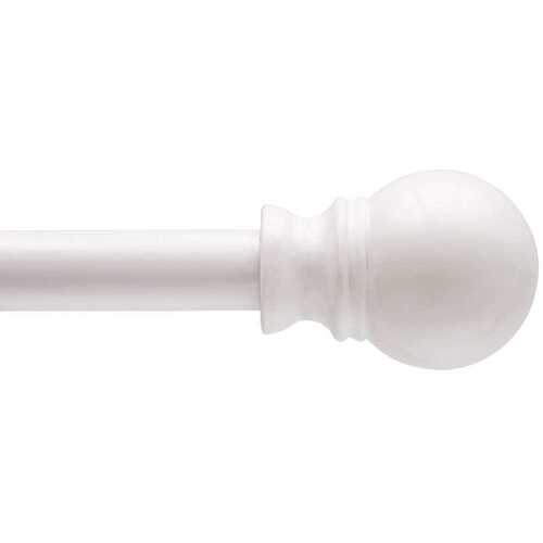 Davenport 28 in. - 48 in. Adjustable 1/2 in. Single Petite Cafe Decorative Window Curtain Rod in White