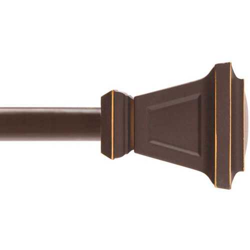 Seville 90 in. - 130 in Adjustable 5/8 Single Standard Decorative Window Curtain Rod in Oil Rubbed Bronze