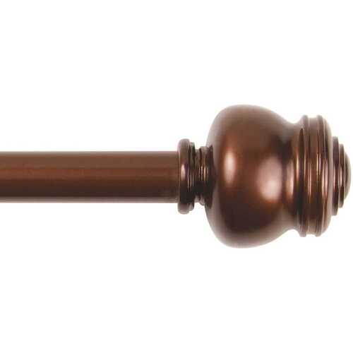 Glendale 48 in. - 86 in. Adjustable 5/8 in. Single Standard Decorative Window Curtain Rod in Cocoa