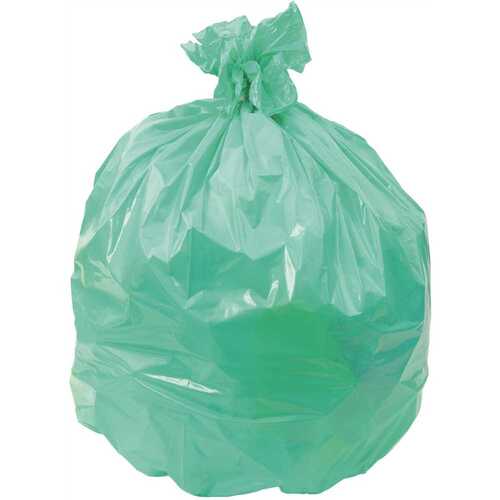 43 in. x 47 in. 1.6 mil 56 Gal. Green Low-Density Trash Bags