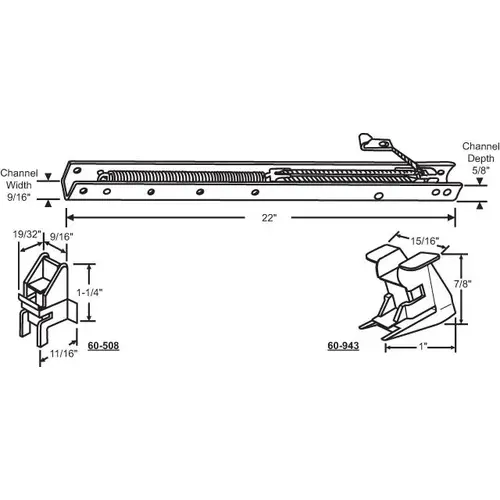 22in Window Channel Balance 60-508A 60-943A 23-27 LBS