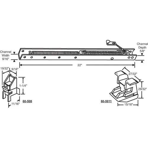 22in Window Channel Balance 60-508A 60-5011A