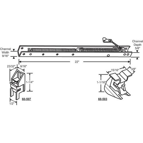 22in Window Channel Balance 60-507a and 60-503a Attd