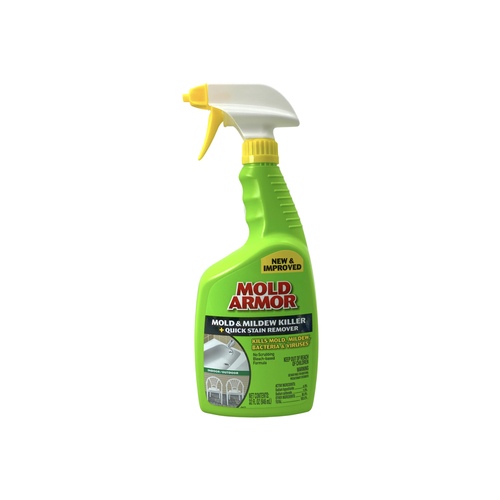 Mold Armor FG502 Mold and Mildew Killer with Quick Stain Remover, 32 oz Bottle, Light Yellow, Liquid
