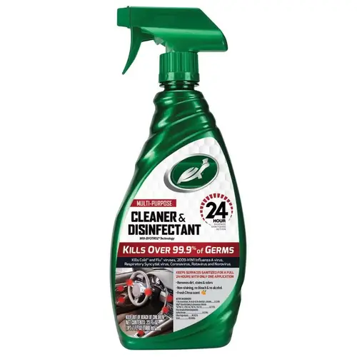 TURTLE WAX 53473 Multi-Purpose Interior Car Cleaner & Disinfectant, 23-oz.