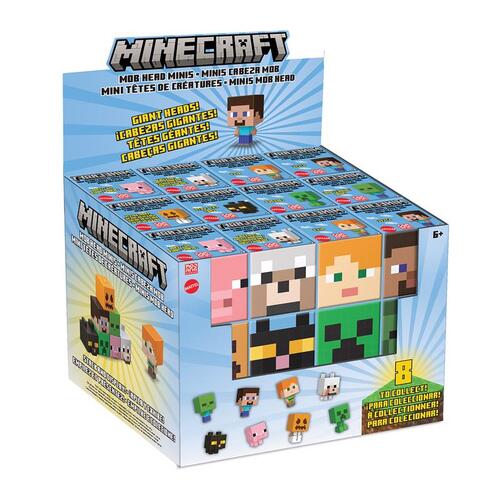 Minecraft Figure MOB Head Mini Multicolored 1 pc Multicolored - pack of 36