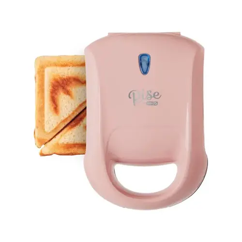 Rise by Dash RPM100GBRS06 Sandwich Grill 6.2" W Metal Nonstick Surface Pink Pink