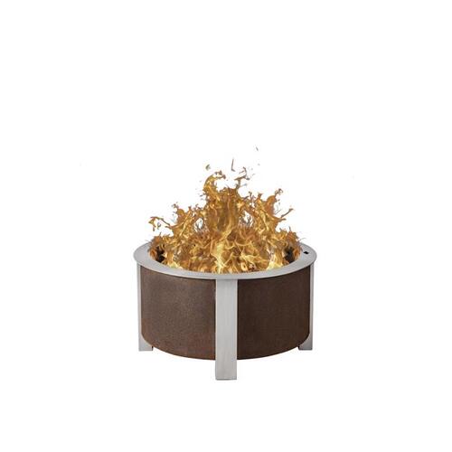 Fire Pit X Series 24 Corten Smokeless 24" W Corten Steel Outdoor Round Wood