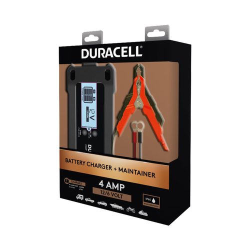 DURACELL DRMC4A Battery Charger/Maintainer Automatic 12 V 4 amps Black