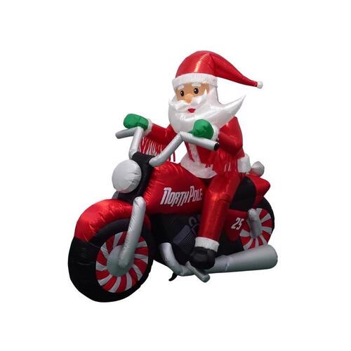 Gemmy 882512 Inflatable Airblown LED 7 ft. Santa on Motorcycle