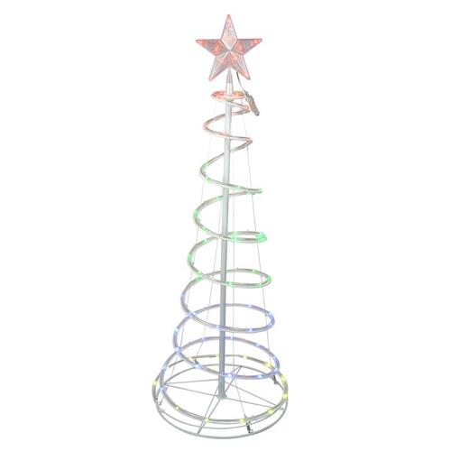 Celebrations RGB4ODTS120A Christmas Tree 4 ft. Slim LED 73 ct Spiral RGB Ribbon Color Changing