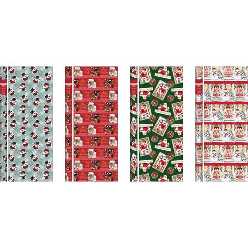 Paper Image CW3530A6 Gift Wrap Multi-Color Santa & Snowman Multi-Color