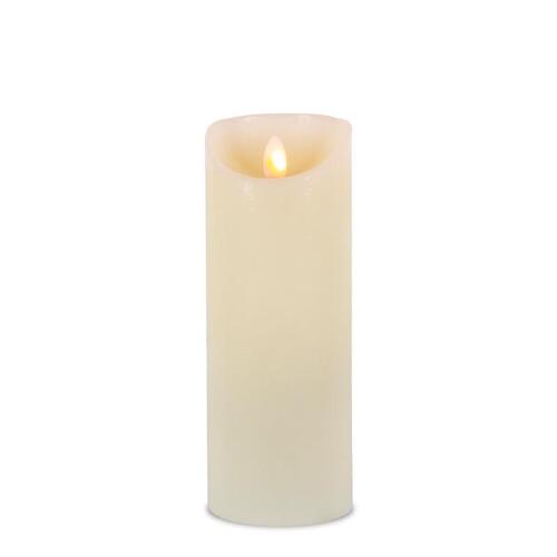Gerson 44611 Indoor Christmas Decor LED Bisque Flamless Pillar Candle Bisque