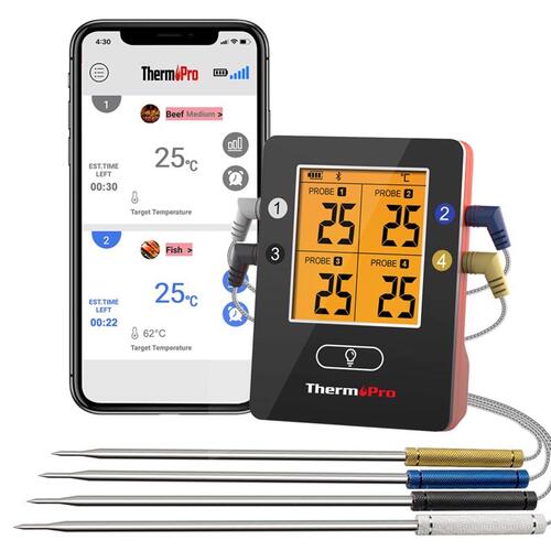 ThermoPro TP25W Grill/Meat Thermometer TP25W LCD Bluetooth Enabled Black/Red