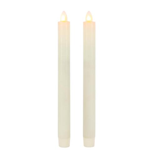 Gerson 44613 Indoor Christmas Decor LED Bisque Aurora Flame Taper Candles Bisque