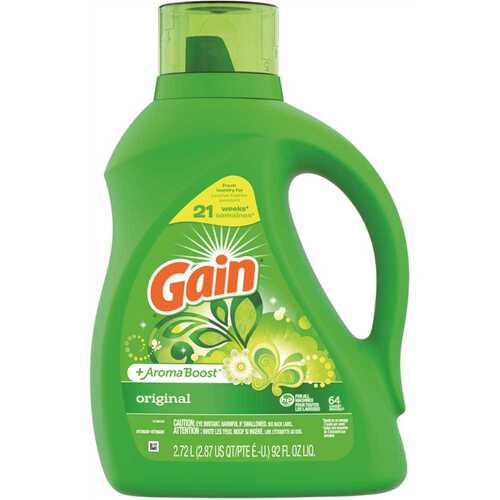 GAIN 003700055867 92 fl. oz. Original Scent Plus Aroma Liquid Laundry Detergent (64-Loads)