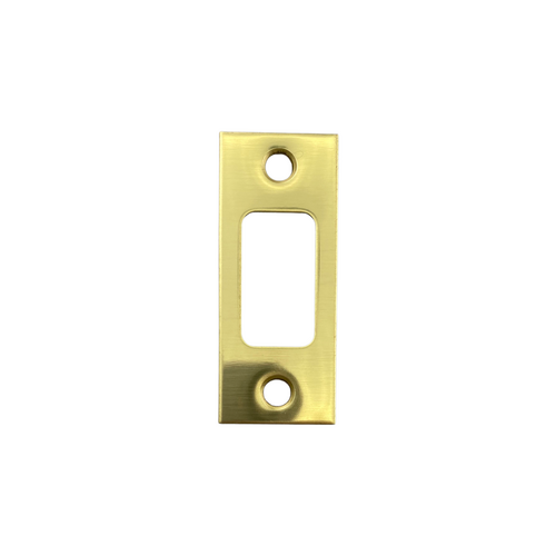 Square Corner Strike Plate from the D100 Collection, Bright Brass