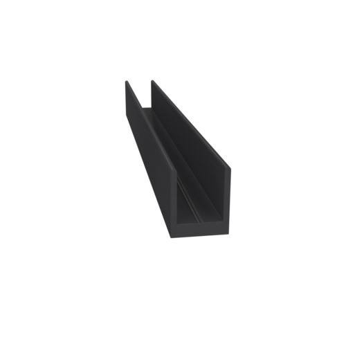 Single Aluminum U-Channel 1/4" Oil Rubbed Bronze -  12" Stock Length