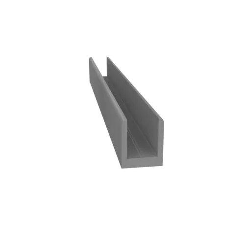 Single Aluminum U-Channel 1/4" Satin Anodized -  24" Stock Length - pack of 5