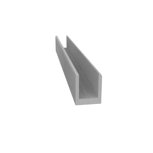 Single Aluminum U-Channel 1/4" Brite Anodized -  24" Stock Length - pack of 25