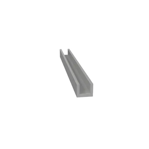 Single Universal U-Channel For 1/4" Thickness Glass Satin Anodized -  12" Stock Length - pack of 10