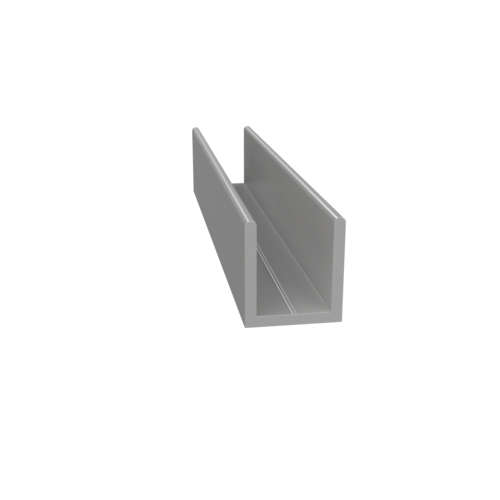 Fixed Panel Deep U-Channel 1/2" Satin Anodized -  60" Length