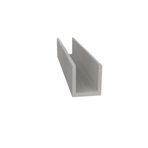 Fixed Panel Deep U-Channel 1/2" Brushed Anodized -  12" Stock Length - pack of 25