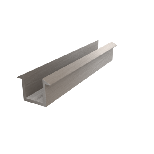 Glass Recess U-Channel 1/2" Brushed Nickel