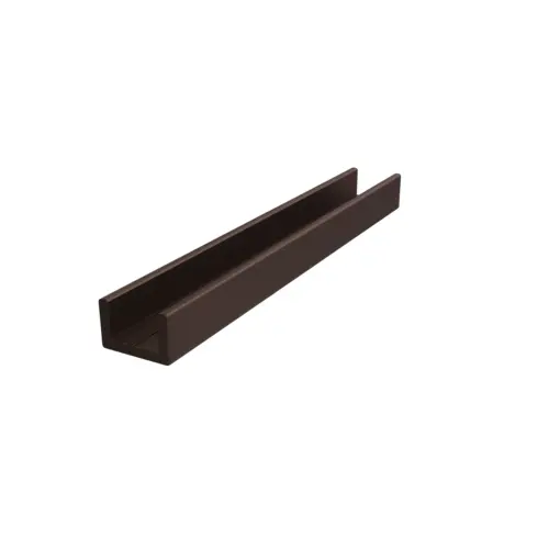 Shower Door Aluminum Regular U-Channel 1/2" Oil Rubbed Bronze -  48" Stock Length