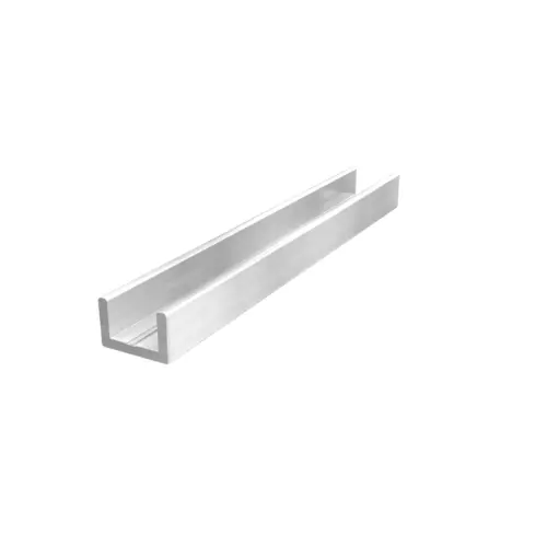 Shower Door Aluminum Regular U-Channel 1/2" Brite Anodized -  36" Stock Length - pack of 50