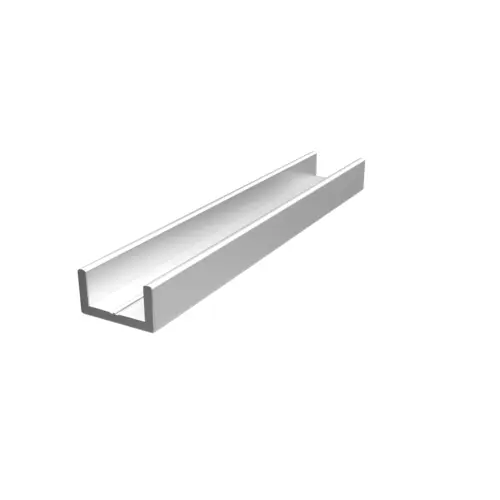 Shower Door Aluminum Regular U-Channel 1/2" Brushed Nickel -  4 inch Sample