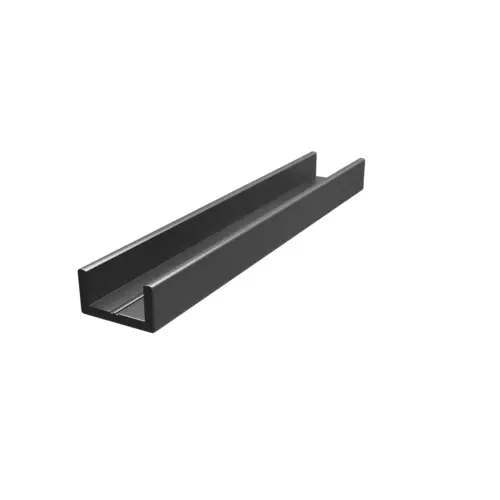 Shower Door Aluminum Regular U-Channel 1/2" Matte Black -  23" Stock Length - pack of 5