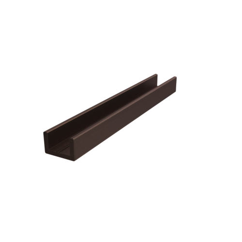 Shower Door Aluminum Regular U-Channel 3/8" Oil Rubbed Bronze -  36" Stock Length - pack of 10