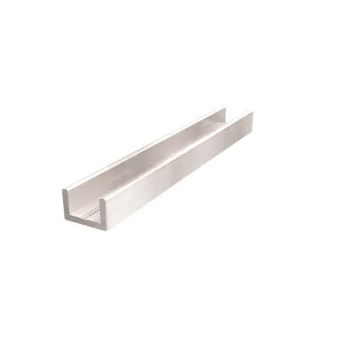 Shower Door Aluminum Regular U-Channel 3/8" Brushed Nickel -  18" Stock Length - pack of 10