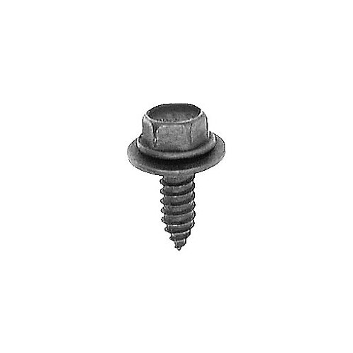 12351 Hex Washer Head Sems AB Point Tapping Screw, M6.3 x 1.81 mm x 20 mm L, Black Phosphate/Polyseal