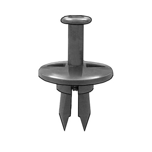 AP12757 Push-Type with Open End Fascia Retainer, 1 in Dia Head x 3/4 in L Stem x 1/2 in Hole, Nylon, Black